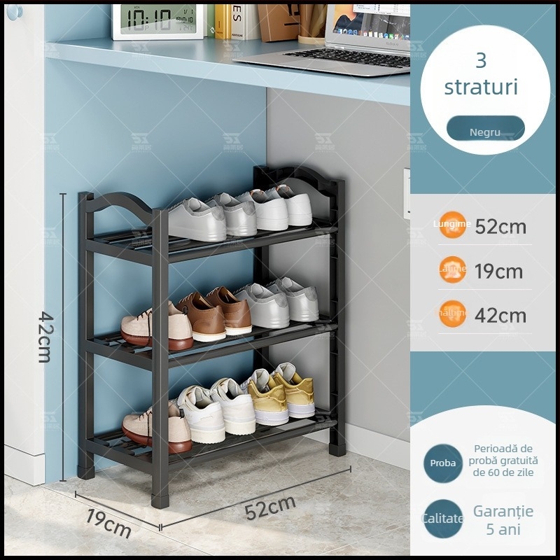 Raft de pantofi din plastic Jane Laiju, 3/4/5 etaje, depozitare interioară modernă și multifuncțională