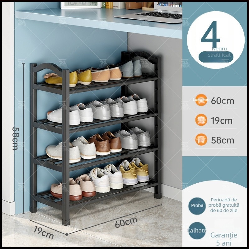 Raft de pantofi din plastic Jane Laiju, 3/4/5 etaje, depozitare interioară modernă și multifuncțională