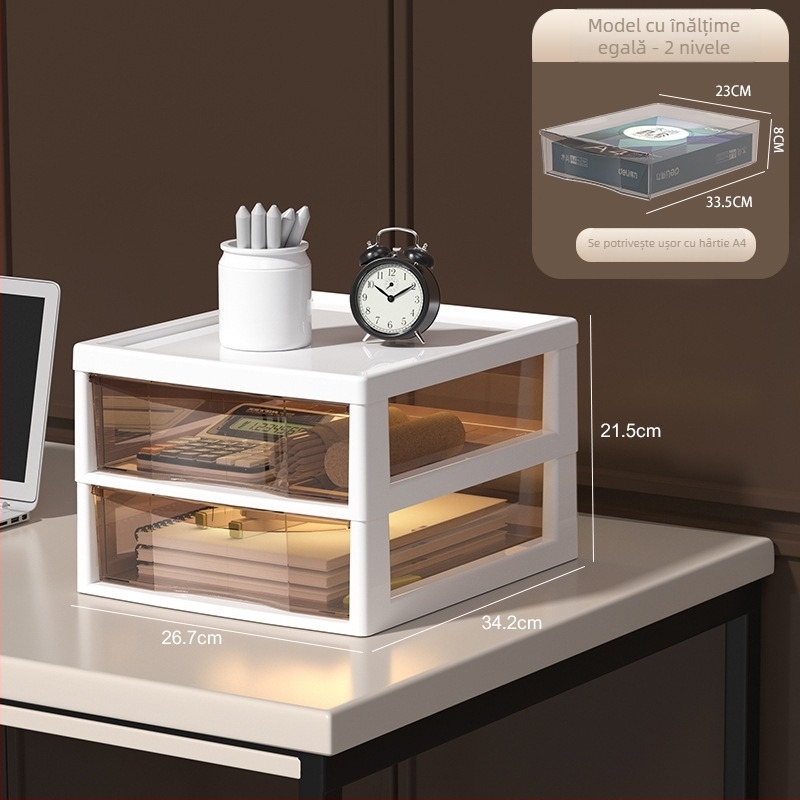 Raft de depozitare sub birou, cu 9+ niveluri — mobil, din plastic, montaj la podea