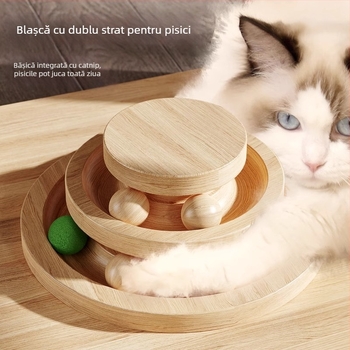 Arbore pentru pisici în formă de capsulă spațială, cu structură de cățărare integrată, cu cuib și platformă rotativă (Material: Alt; Stil: Minimalist; Brand: Nothing)