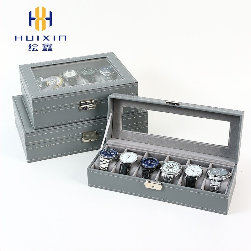 Cutie pentru ceasuri, din lemn, cu căptușeală din velur, marcă Xin, ambalare în cutie