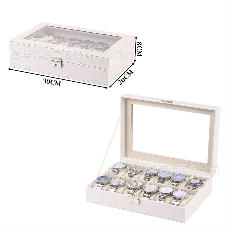 Cutie pentru ceasuri, din lemn, cu căptușeală din velur, marcă Xin, ambalare în cutie