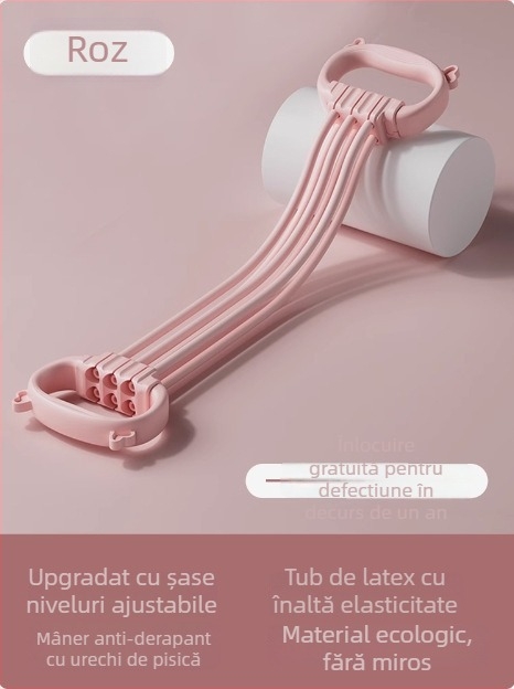 ILOOVE Bandă de Rezistență cu 6 Niveluri Reglabile, Formă de 8 (Figure-8), Șase Fibre, Material PPE