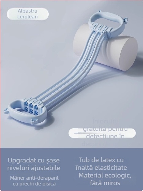 ILOOVE Bandă de Rezistență cu 6 Niveluri Reglabile, Formă de 8 (Figure-8), Șase Fibre, Material PPE