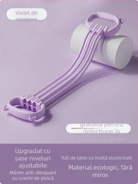 ILOOVE Bandă de Rezistență cu 6 Niveluri Reglabile, Formă de 8 (Figure-8), Șase Fibre, Material PPE