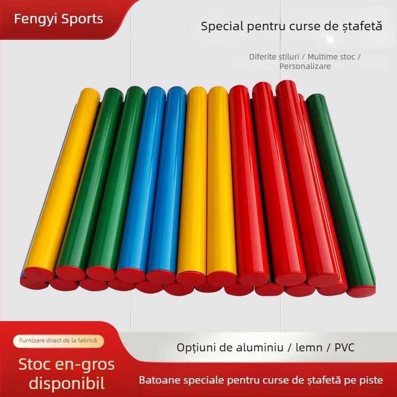 Baton ștafetă Fengyi pentru atletism | Material: aliaj de aluminiu, lemn și PVC | Potrivit pentru ștafete, prelucrare și personalizare disponibile