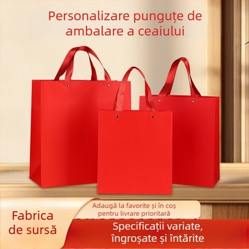 Geantă cadou festivă, cu nituri întărite și design gravat; carton; posibilitatea imprimării logo-ului; personalizabil; modelul 007
