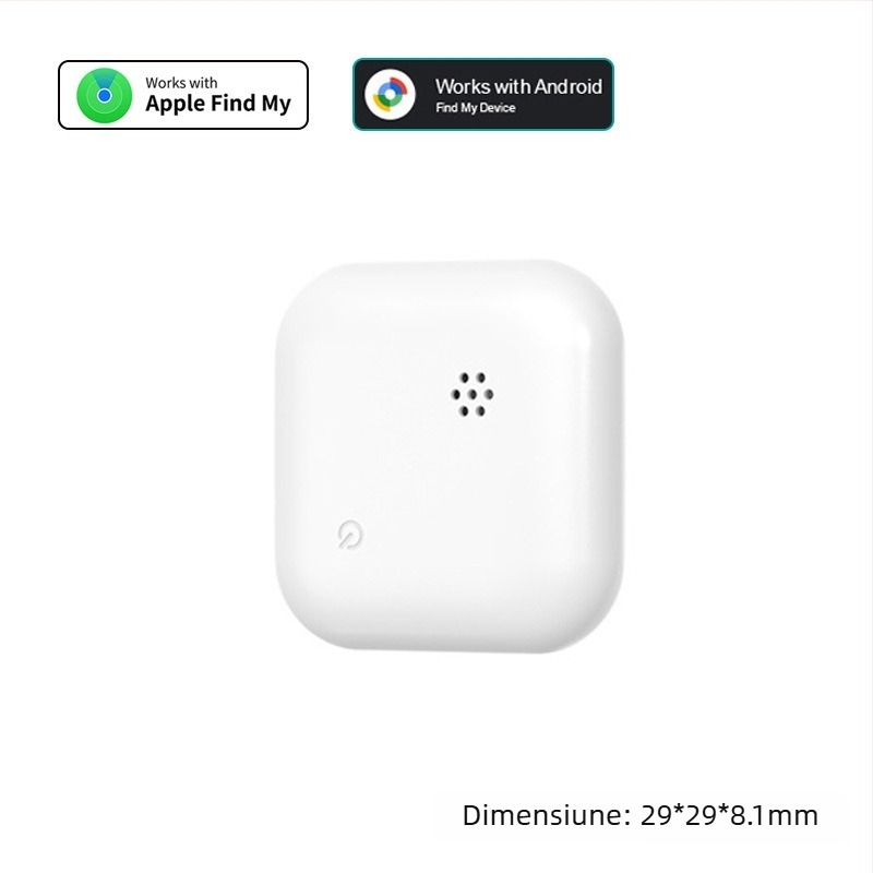 Localizator de obiecte F03c | Baterie 210 mAh • Distanță wireless 50 m • Dimensiuni 29×29×9 mm • Greutate 7,2 g
