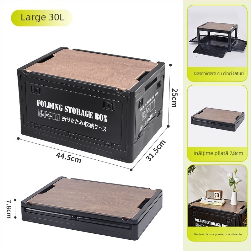 Cutie pliabilă de depozitare din PP pentru utilizare în mașină, capacitate 30L/55L, multifuncțională