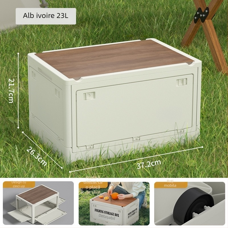 Cutie pliabilă de depozitare din PP pentru utilizare în mașină, capacitate 30L/55L, multifuncțională