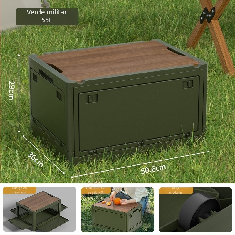 Cutie pliabilă de depozitare din PP pentru utilizare în mașină, capacitate 30L/55L, multifuncțională