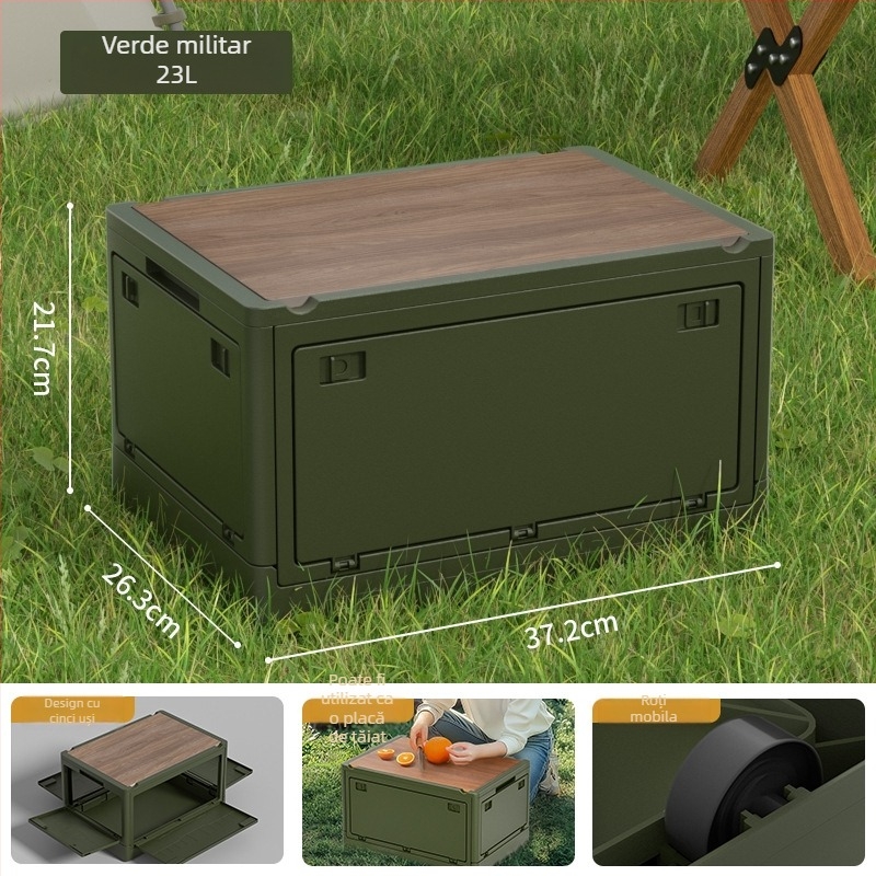 Cutie pliabilă de depozitare din PP pentru utilizare în mașină, capacitate 30L/55L, multifuncțională