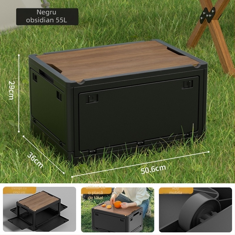 Cutie pliabilă de depozitare din PP pentru utilizare în mașină, capacitate 30L/55L, multifuncțională