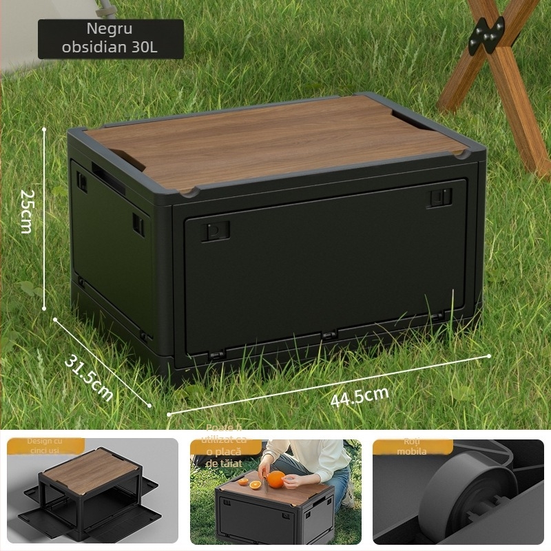 Cutie pliabilă de depozitare din PP pentru utilizare în mașină, capacitate 30L/55L, multifuncțională