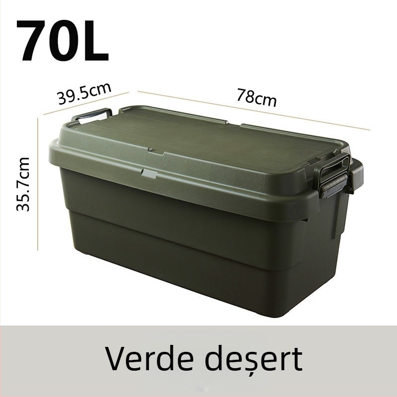 Cutie de depozitare auto pentru camping, îngroșată, cu capacitate mare, cutie pătrată din plastic, portabilă și multifuncțională, 100% material nou
