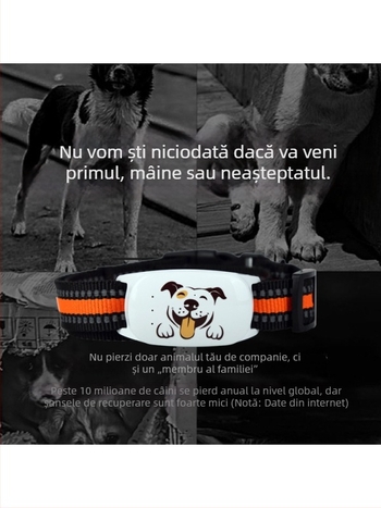 Locator GPS pentru animale de companie în timp real pentru pisici și câini – anti-pierdere