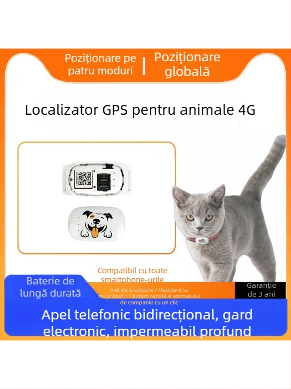 Locator GPS pentru animale de companie în timp real pentru pisici și câini – anti-pierdere