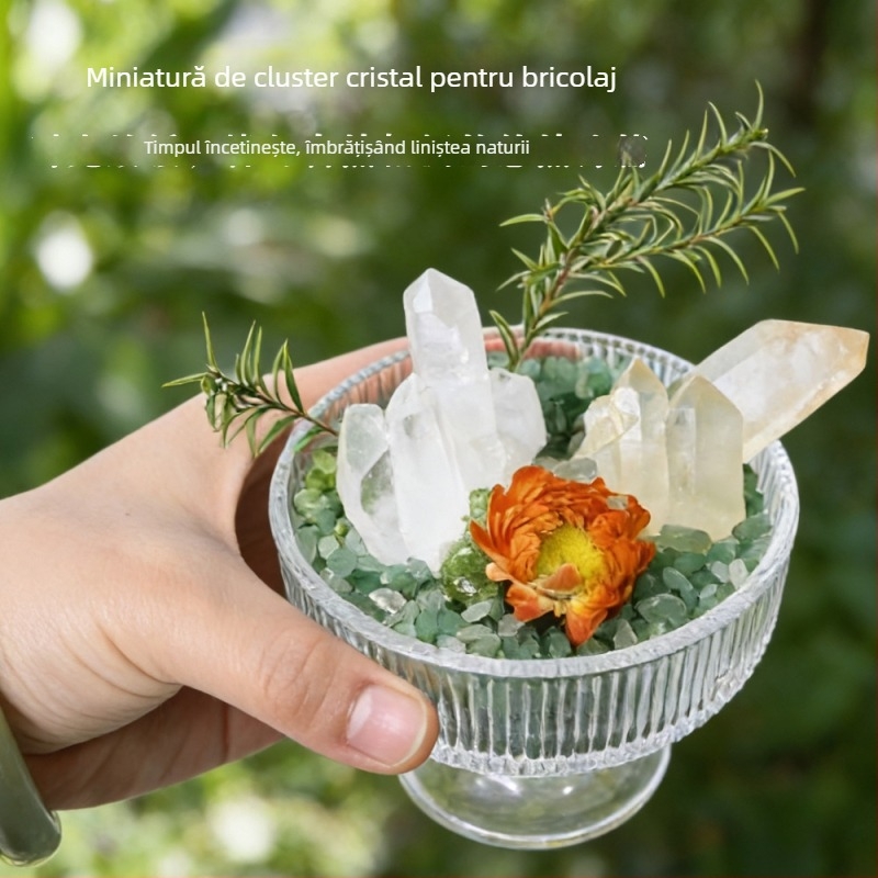 Decorațiune de birou cu cluster de cristale în stilul chinezesc nou