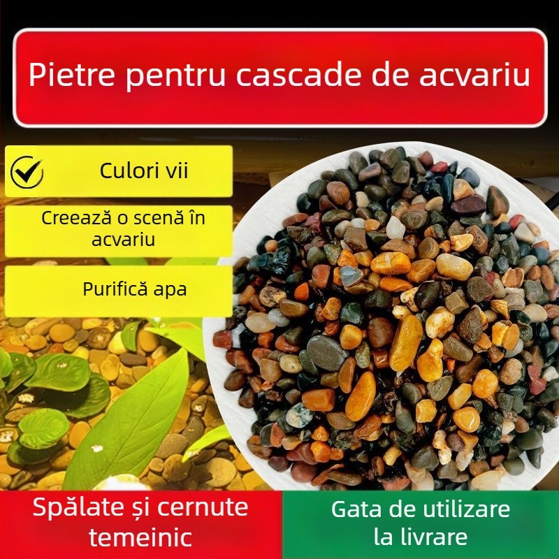 Pietre naturale pentru substratul acvariului: nisip, pietriș și pietre de râu pentru decorarea peisajelor acvatice