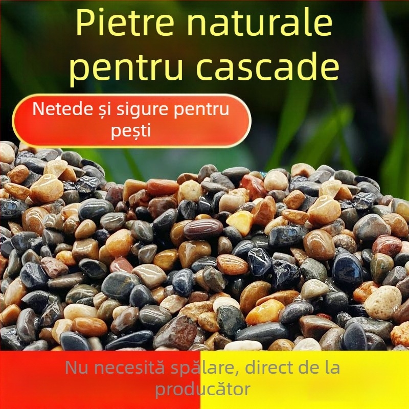 Pietre naturale pentru substratul acvariului: nisip, pietriș și pietre de râu pentru decorarea peisajelor acvatice