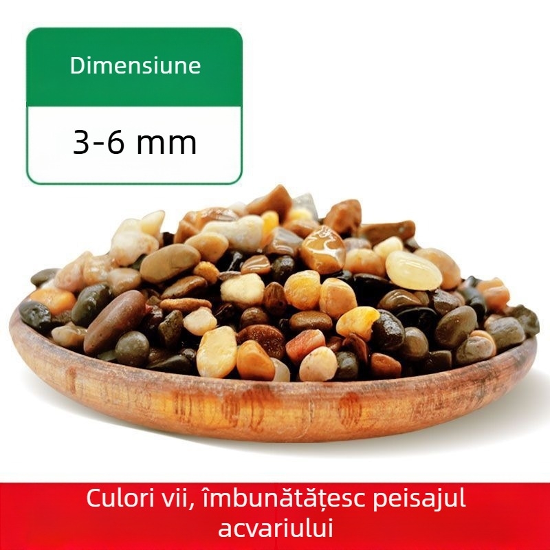 Pietre naturale pentru substratul acvariului: nisip, pietriș și pietre de râu pentru decorarea peisajelor acvatice