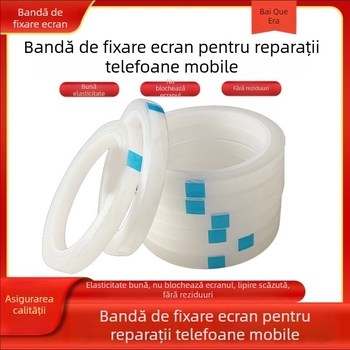 Bandă de fixare a ecranelor pentru telefoane și tablete – Reparație a ecranelor deformate, bandă de fixare a ramei din spate (Material de bază: PET; Grosime: 0,055 mm; Sistem de adeziv: acrilic; Miez: cauciuc; Viscozitate: mare)
