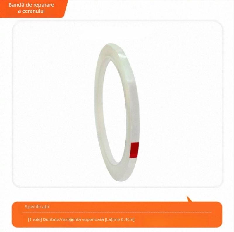 Bandă de fixare a ecranelor pentru telefoane și tablete – Reparație a ecranelor deformate, bandă de fixare a ramei din spate (Material de bază: PET; Grosime: 0,055 mm; Sistem de adeziv: acrilic; Miez: cauciuc; Viscozitate: mare)