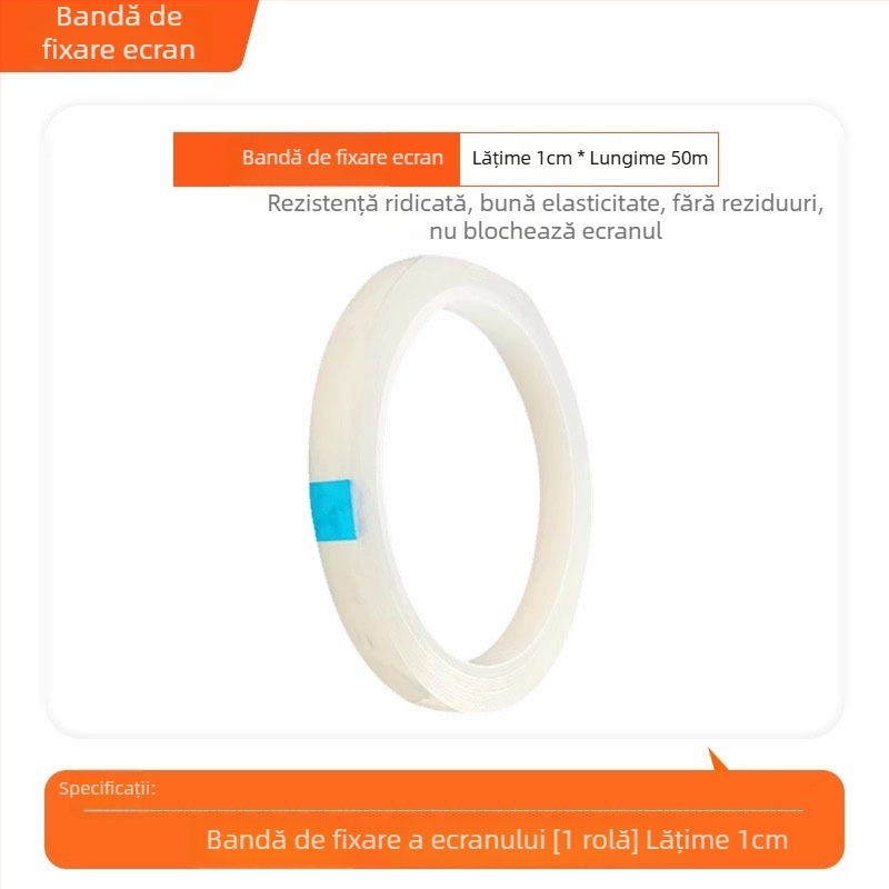 Bandă de fixare a ecranelor pentru telefoane și tablete – Reparație a ecranelor deformate, bandă de fixare a ramei din spate (Material de bază: PET; Grosime: 0,055 mm; Sistem de adeziv: acrilic; Miez: cauciuc; Viscozitate: mare)