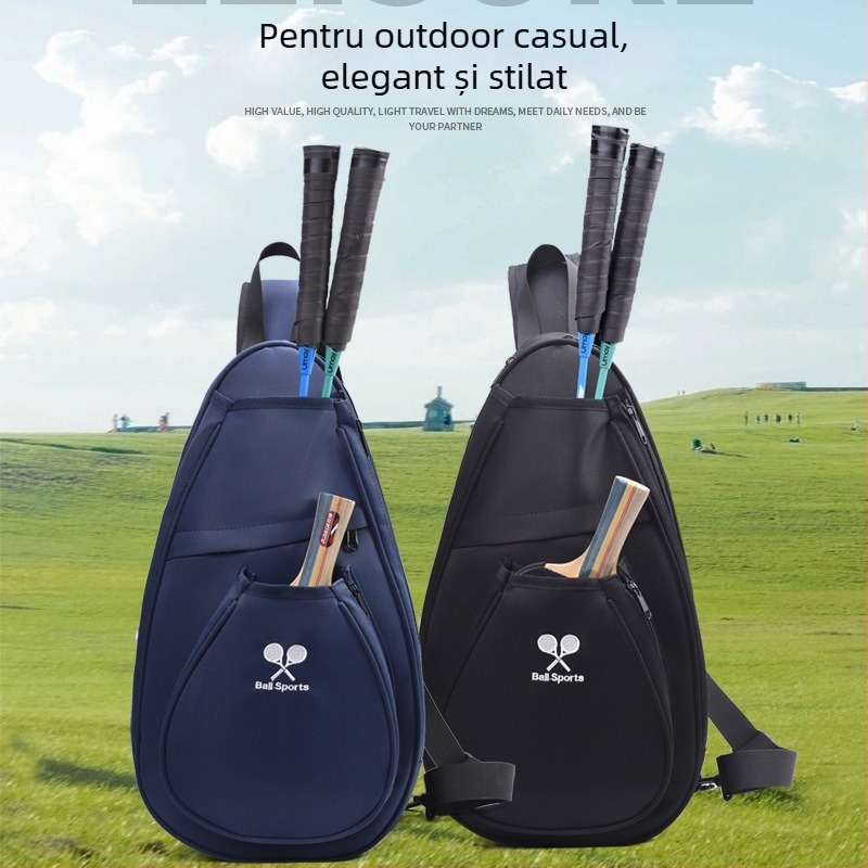 Geantă de umăr unisex pentru sporturi în aer liber, pentru pickleball și badminton, nailon, impermeabilă, rezistentă la uzură, extensibilă