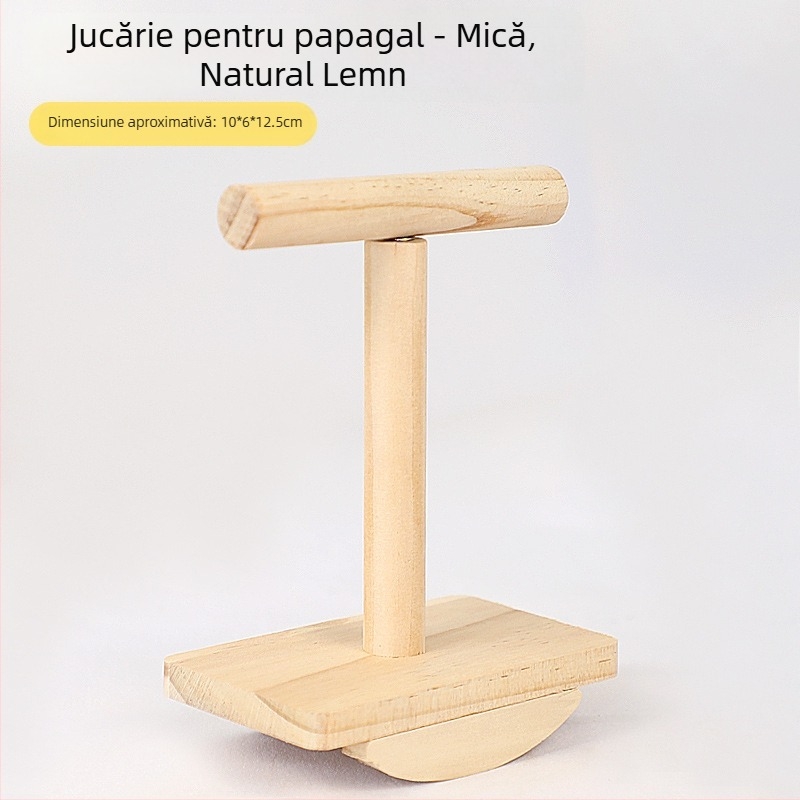 Jucărie pentru papagal cu platformă din lemn Zanthoxylum, bețișor de mestecat și funcție de zdruncinare