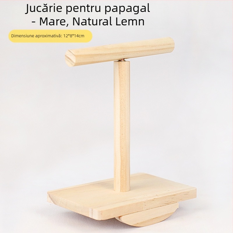 Jucărie pentru papagal cu platformă din lemn Zanthoxylum, bețișor de mestecat și funcție de zdruncinare