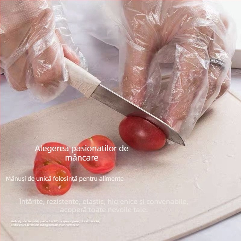 Mănuși de unică folosință pentru alimentație — transparente, îngroșate, anti-derapare, imprimare logo disponibil (îngroșate, transparente, anti-derapare, imprimare logo disponibil)