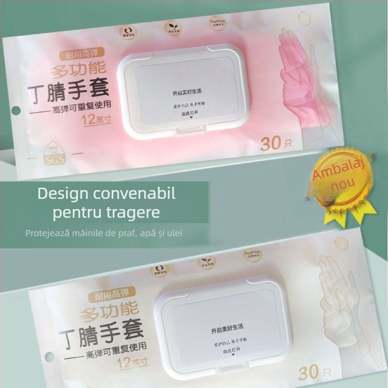 Mănuși de unică folosință din latex, extra-lungi, impermeabile, pentru bucătărie și spălat vase, durabile