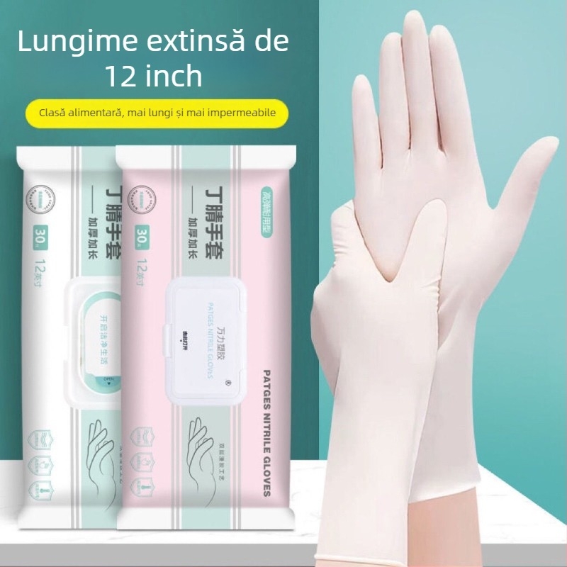 Mănuși de unică folosință din latex, extra-lungi, impermeabile, pentru bucătărie și spălat vase, durabile