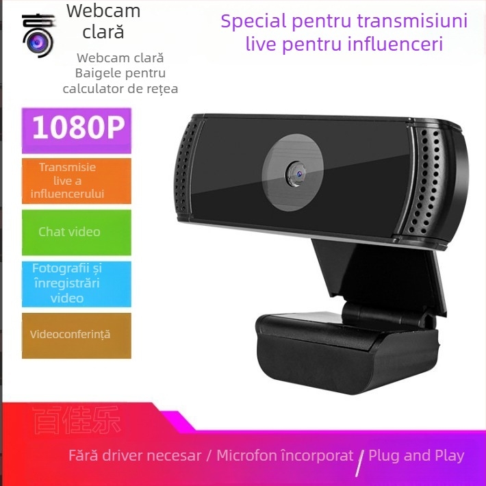 Cameră USB pentru desktop, senzor 0,8 MP, rezoluție maximă 1600x1200, 30 FPS, USB plug-and-play
