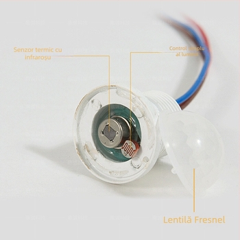 Senzor de prezență pentru corpul uman cu modul infraroșu pentru iluminat de tavan, 85-265V AC / 9-60V DC, întârziere 30 s