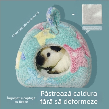 Mingtu cuib din bumbac pentru animale mici – pat cald de iarnă pentru hamster, porcușor de Guineea și iepure pitic