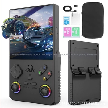 Consolă portabilă de jocuri cu sistem Linux open-source, 256GB memorie, conectivitate wireless, suport Android, MP4 player