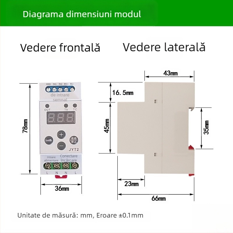 Modul temporizator de tip șină, multifuncțional, cu numărător de declanșări
