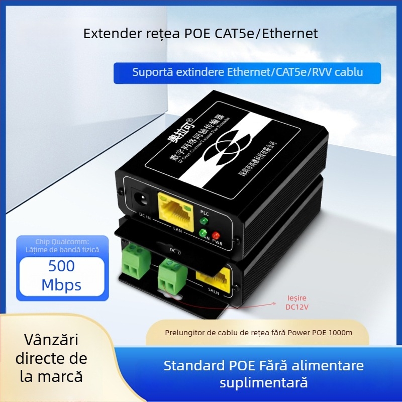 Convertor video — Transmițător/Extender coaxial pentru rețeaua PLC a liftului, 720p, Nu este suportată trezirea la distanță, Nu este suportată gestionarea energiei, Model 705