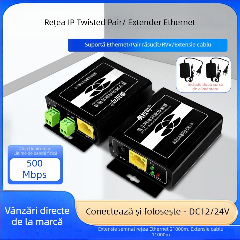 Convertor video — Transmițător/Extender coaxial pentru rețeaua PLC a liftului, 720p, Nu este suportată trezirea la distanță, Nu este suportată gestionarea energiei, Model 705