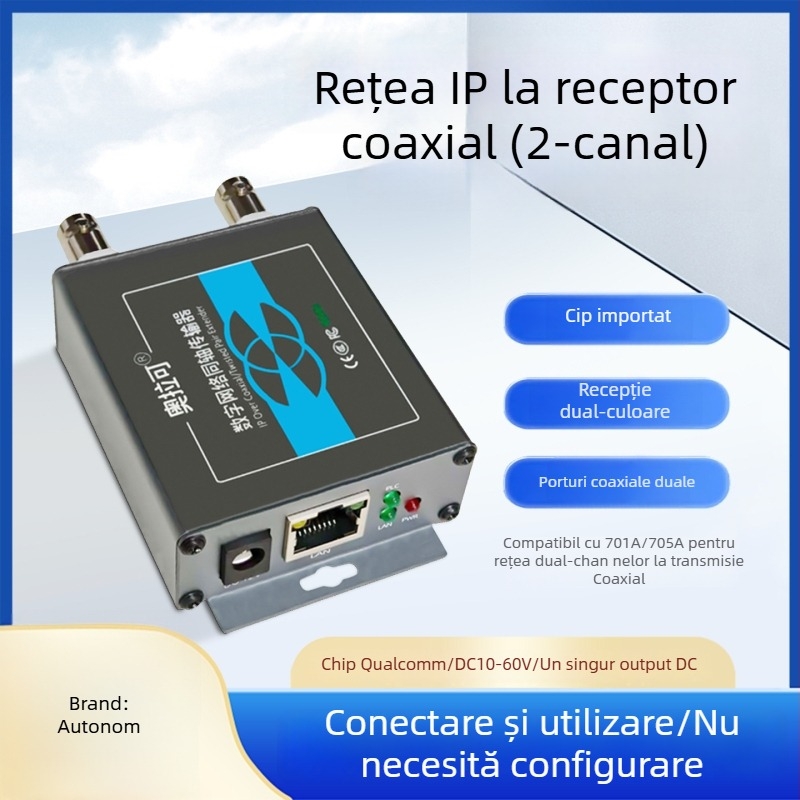 Convertor video — Transmițător/Extender coaxial pentru rețeaua PLC a liftului, 720p, Nu este suportată trezirea la distanță, Nu este suportată gestionarea energiei, Model 705