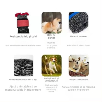 Pantofi pentru animale de companie – pentru interior și exterior, antiderapant, din bumbac + cauciuc ecologic, toate sezoanele, stil casual