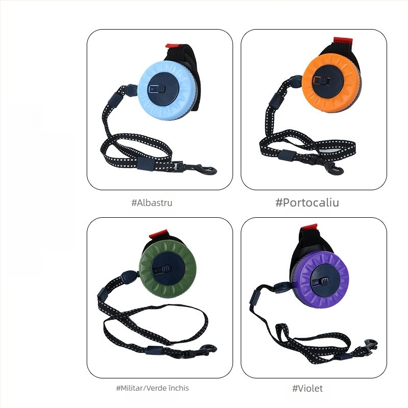 Xinmeilong Lesă de mână pentru animale de companie – Lesă automată retractabilă pentru pisici, din plastic