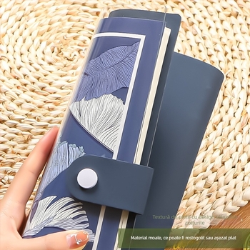 Caiet cu foi detașabile, copertă din piele moale transparentă, bloc de notițe detașabil, Dowling hârtie, 60 de coli, 8 găuri