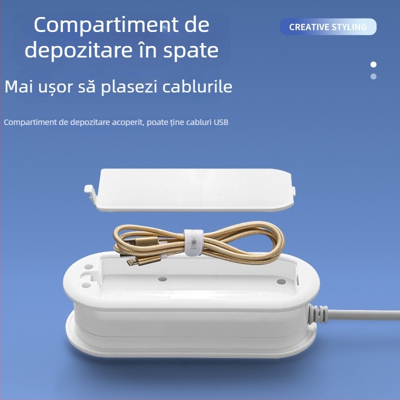 Priză de voiaj cu încărcare USB, lampă de noapte și spațiu pentru rularea cablului; tensiune 110-250V, putere până la 2500W, conductor de cupru, carcasă PP, certificat CCC