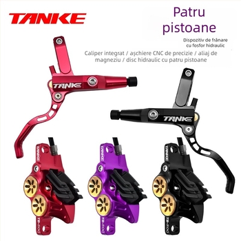 Tank TB800 Caliper de frână hidraulic CNC-integrat din aluminiu pentru biciclete de munte și șosea, cu patru pistoane