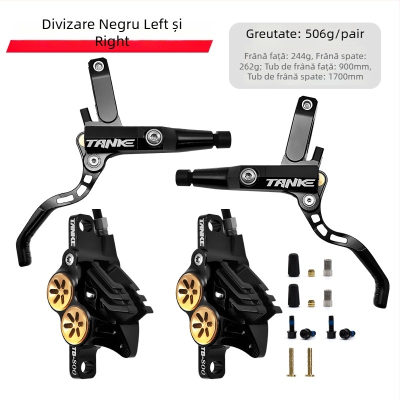 Tank TB800 Caliper de frână hidraulic CNC-integrat din aluminiu pentru biciclete de munte și șosea, cu patru pistoane