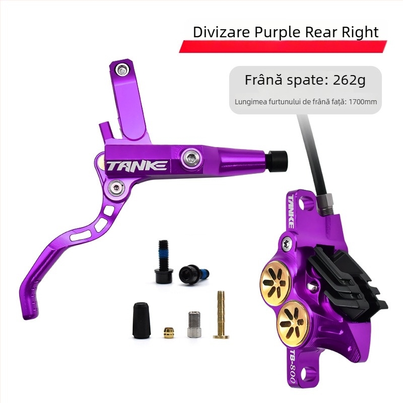 Tank TB800 Caliper de frână hidraulic CNC-integrat din aluminiu pentru biciclete de munte și șosea, cu patru pistoane