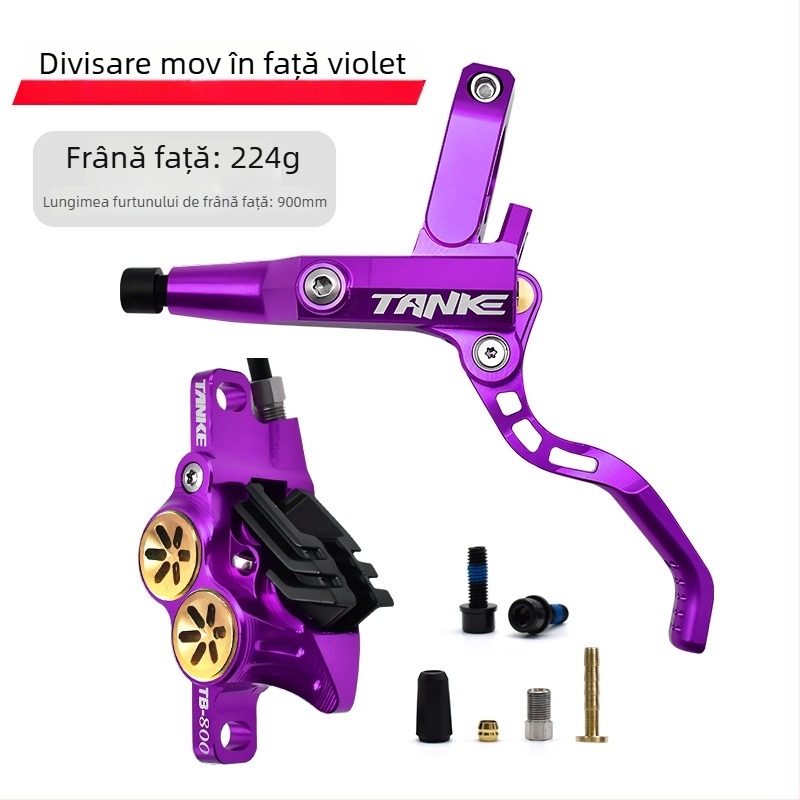 Tank TB800 Caliper de frână hidraulic CNC-integrat din aluminiu pentru biciclete de munte și șosea, cu patru pistoane